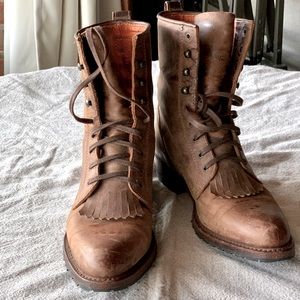 Frye Lace up Ankle Boot with Kilt